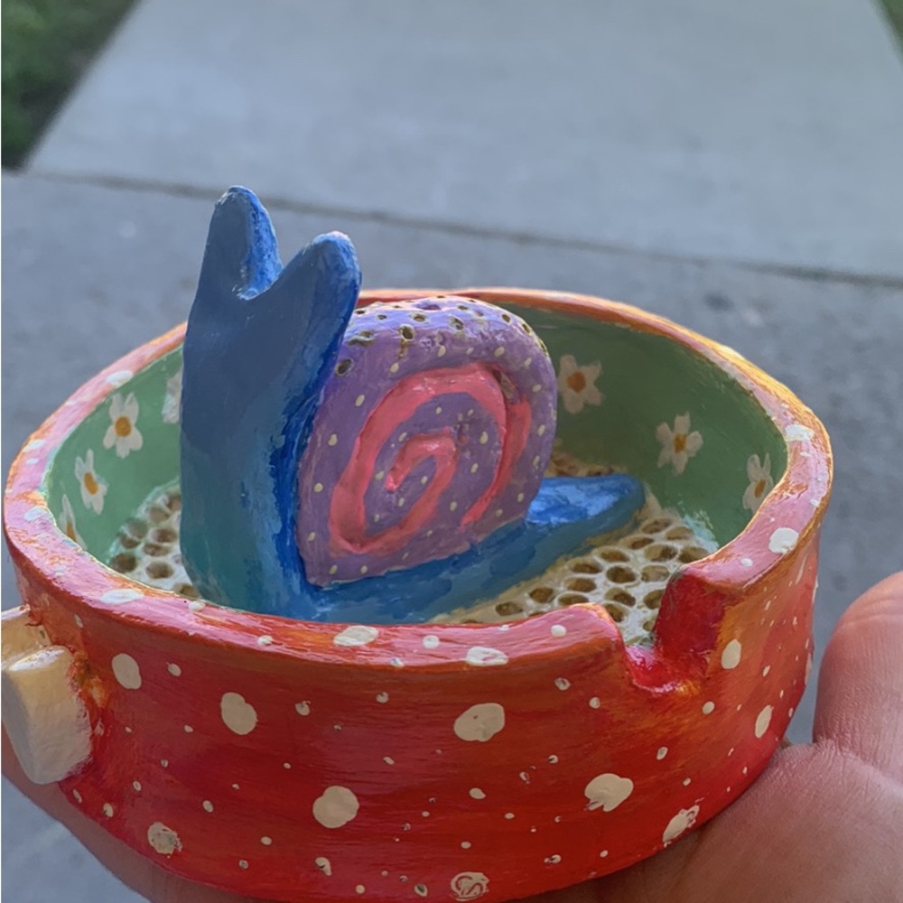 Handmade snail ashtray/incense holder